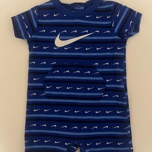 Nike Blue Striped Baby Romper
